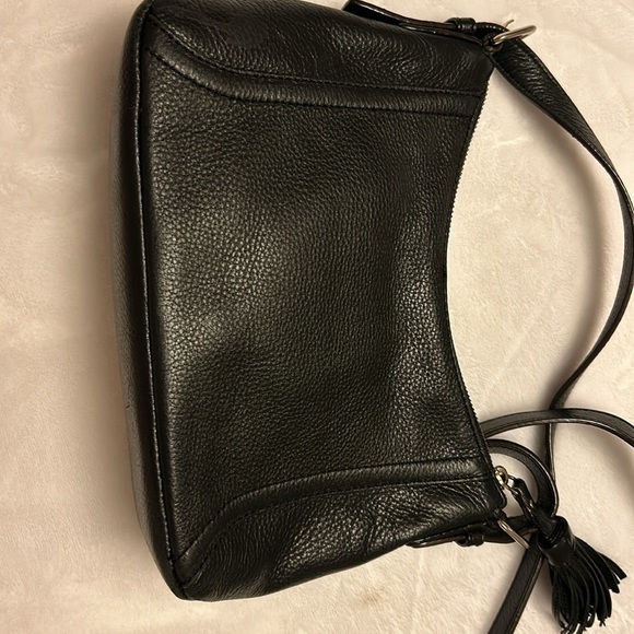 VINTAGE KATE SPADE black pebbled leather tassel crossbody bag - Picture 5 of 11